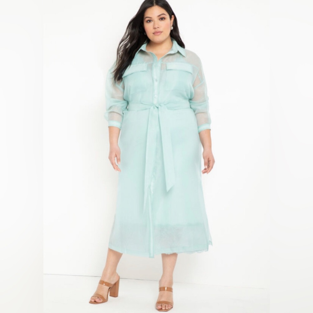 Eloquii Sheer Jacket Dress & Slip Dress with lace trim Size 14/16